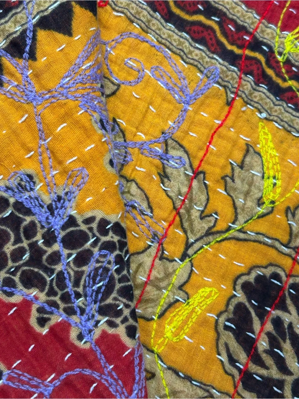 Kantha Sari Throw 82x96